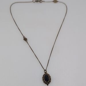 Lucky Brand Black and Gold Pendant Necklace